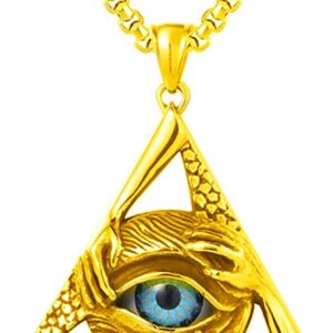 Buy Eye of Horus Necklace Online | Stainless Steel Necklace | Illuminati Necklace | Egyptian Eye of Horus Necklace